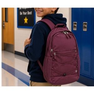 All in Motion Bungee Backpack Mauve Plum Padded Laptop Sleeve NWT commute sport